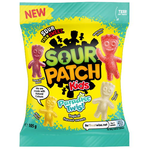 SOUR PATCH KIDS PARADISE TWIST TROPICAL POUCH 105G