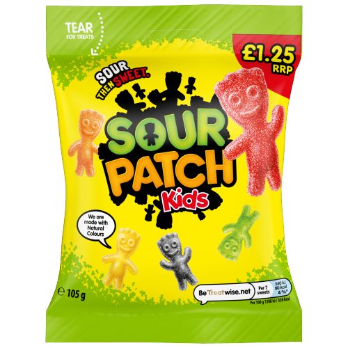 SOUR PATCH KIDS SWEETS BAG PMP £1.25 105G