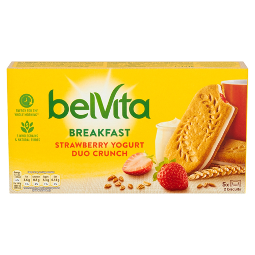 BELVITA BREAKFAST BISCUITS DUO CRUNCH STRAWBERRY&LIVE YOGURT 253G