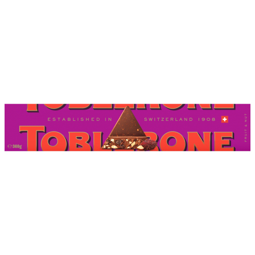 TOBLERONE FRUIT & NUT CHOCOLATE BAR 360G