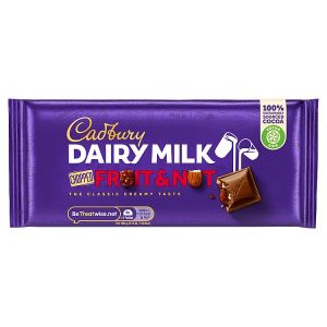 CADBURY DAIRY MILK FRUIT & NUT CHOPPED CHOCOLATE BLOCK 95G