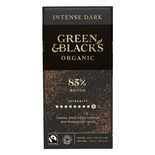 GREEN & BLACK'S ORGANIC 85% DARK CHOCOLATE BLOCK 90G