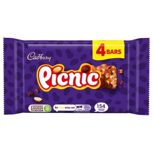 CADBURY PICNIC CHOCOLATE BAR 4 PK 128G