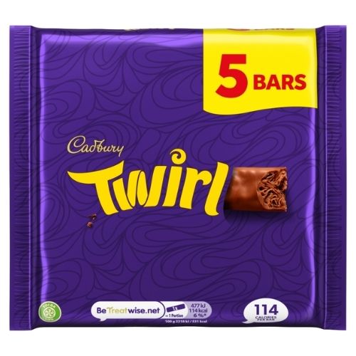 CADBURY TWIRL CHOCOLATE BAR 5PK 107.5G