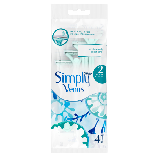 SIMPLY VENUS 2 DISPOSABLE RAZORS 4PK
