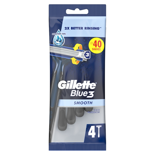 GILLETTE BLUE 3 DISPOSABLE RAZORS 4PK