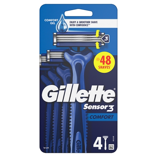 GILLETTE SENSOR 3 COMFORT DISPOSABLE RAZORS 4PK