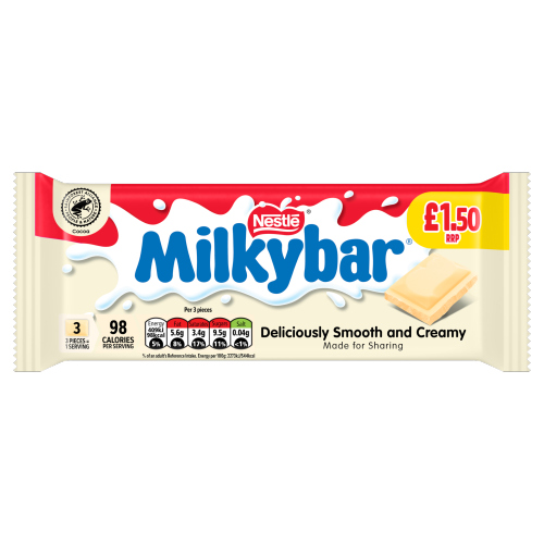 MILKYBAR WHITE CHOCOLATE BLOCK BAR PMP £1.50 90G