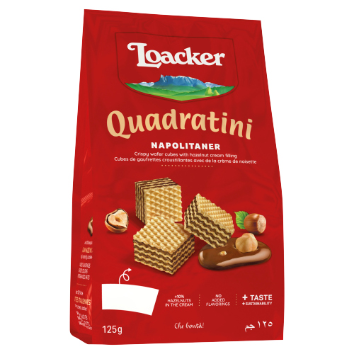 LOACKER QUADRATINI NAPOLITANER BITE SIZE WAFER COOKIES 125G