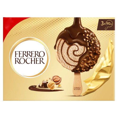FERRERO ROCHER HAZELNUT ICE CREAM 3PK