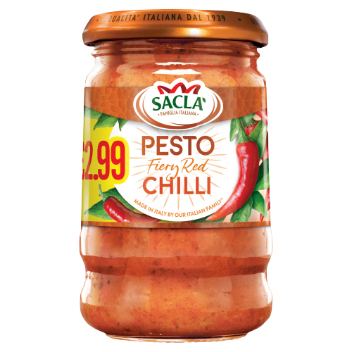 SACLA PESTO FIERY RED CHILLI PMP £2.99 190G