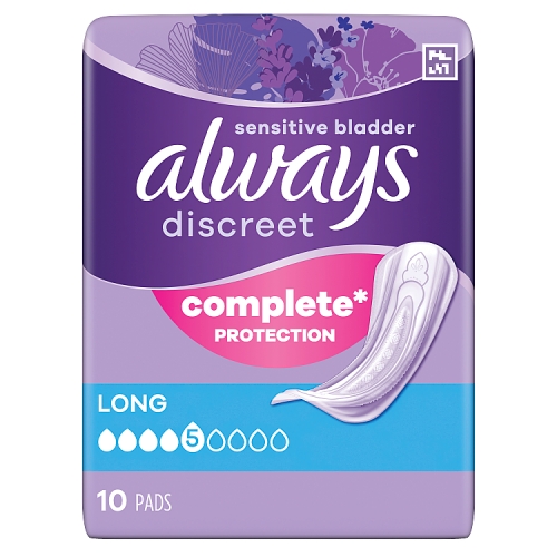 ALWAYS DISCREET PADS LONG 10S