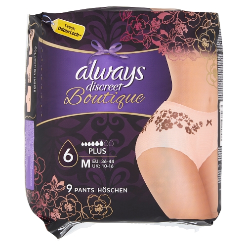 ALWAYS DISCREET BOUTIQUE PANTS PLUS MEDIUM 9PK