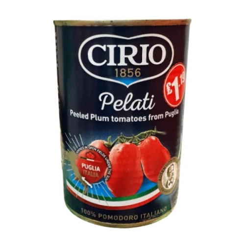 CIRIO PEELED TOMATOS PMP £1.19 400G