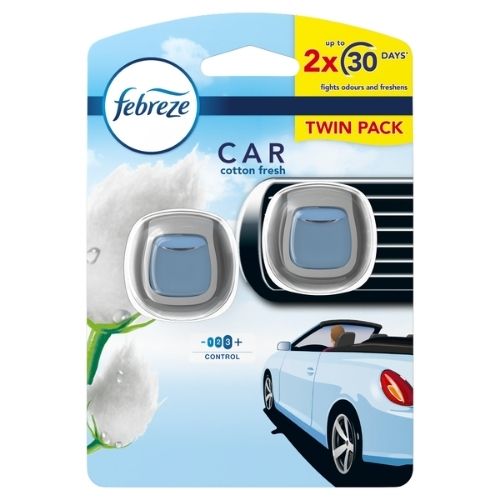 FEBREZE CAR CLIP TWIN PACK COTTON 4ML