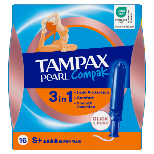 TAMPAX COMPAK PEARL SUPER PLUS 16PK