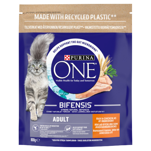 PURINA ONE ADULT DRY CAT FOOD CHICKEN AND WHOLEGRAINS 800G