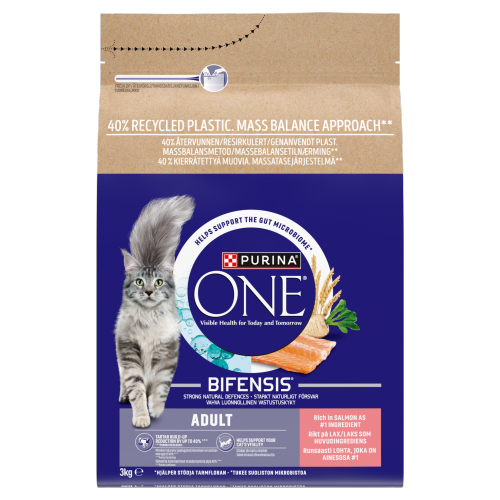 PURINA ONE ADULT DRY CAT FOOD SALMON AND WHOLEGRAIN 3KG