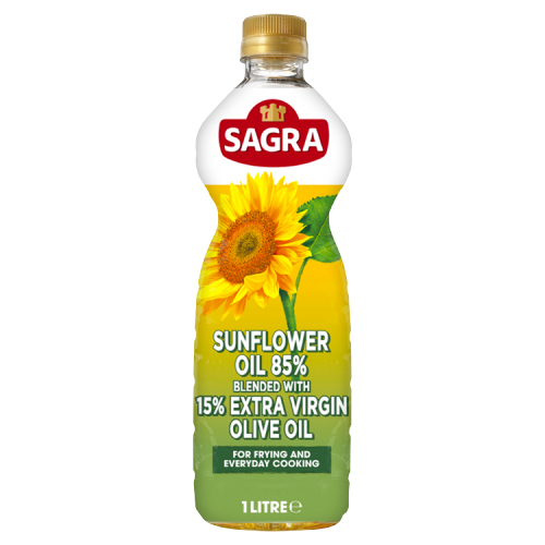 SAGRA SUNFLOWER OIL 85% BLENDED WITH 15% EXTRA VIRGIN OLIVE OIL 1L