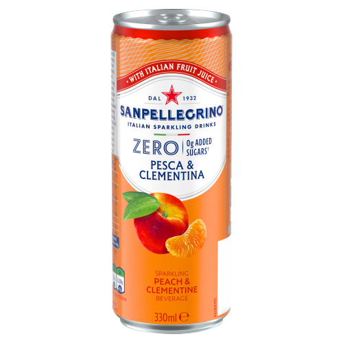 SAN PELLEGRINO PEACH & CLEMENTINE ZERO CAN 330ML