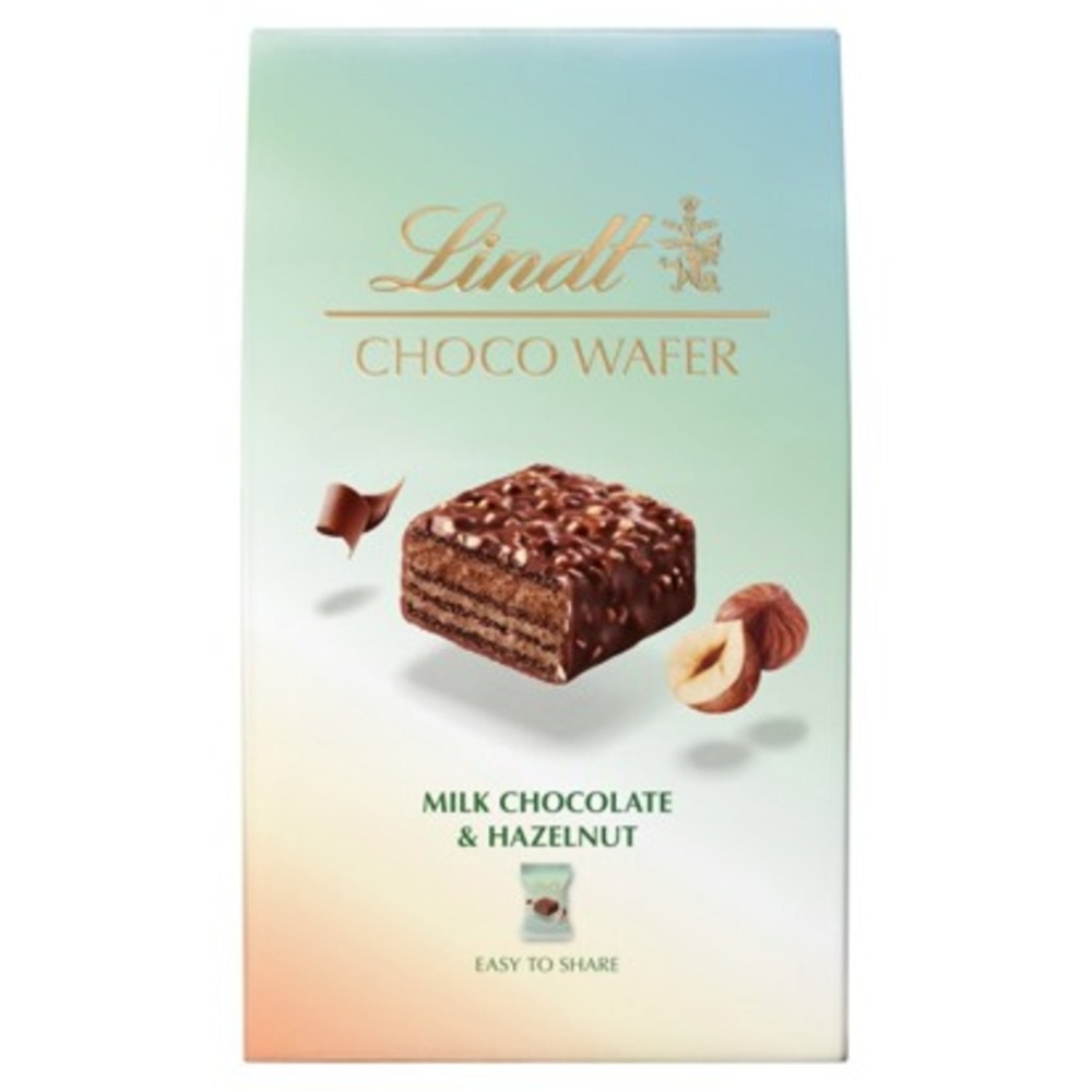 LINDT CHOCO WAFER MILK HAZELN BOX 135G