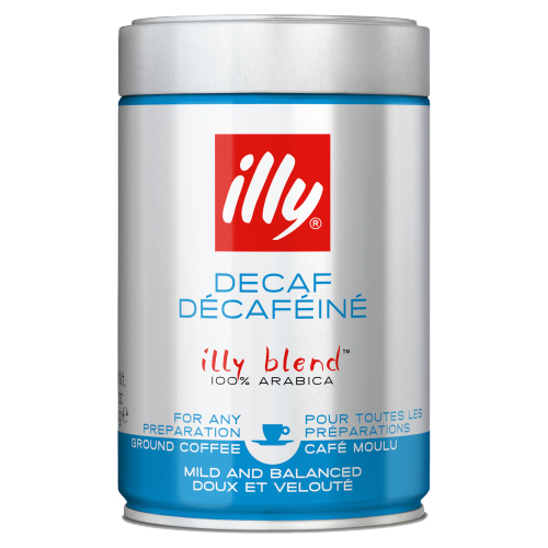 ILLY GROUND COFFEE ESPRESSO DECAFFEINATED 250G