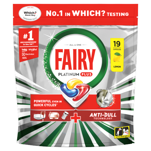 FAIRY PLATINUM PLUS AUTO DISHWASHING TABLET LEMON 19S