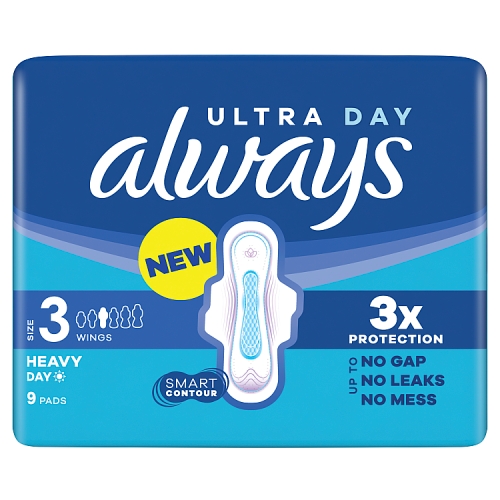 ALWAYS ULTRA DAY & NIGHT WINGS SIZE 3 9S