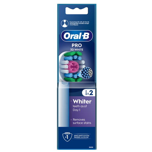 ORAL-B 3D WHITE POWER TOOTHBRUSH REFILL HEADS 2S