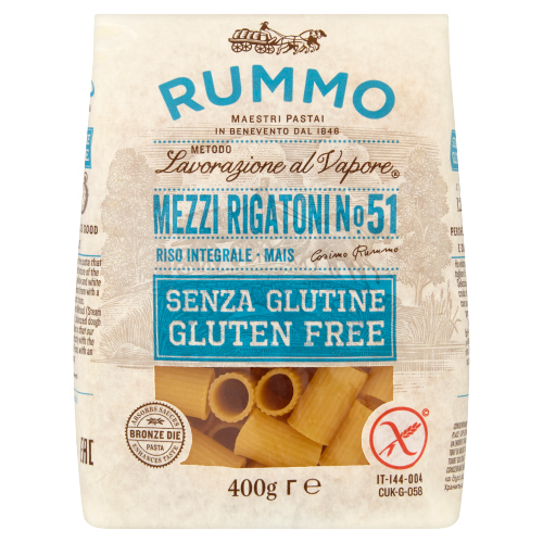 RUMMO GLUTEN FREE MEZZI RIGATONI NO.51 400G