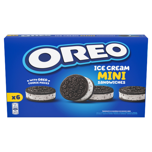 OREO 6 ICE CREAM MINI SANDWICH WITH OREO COOKIE PIECES 330ML