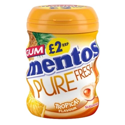 MENTOS GUM PURE FRESH TROPICAL PMP £2.00 70G
