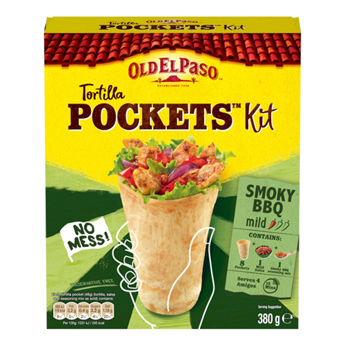 OLD EL PASO BBQ TORTILLA POCKET 380G