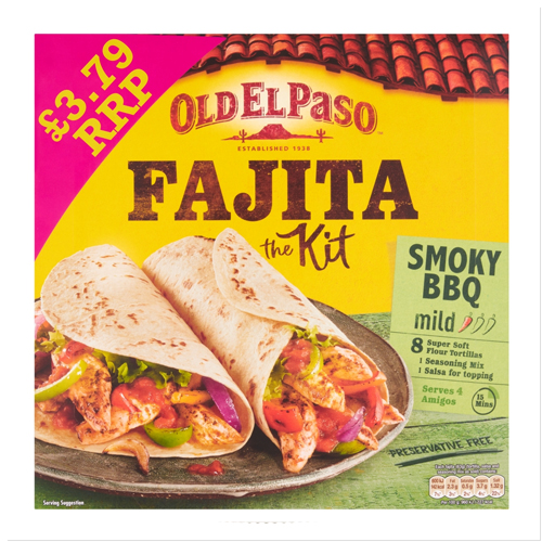 OLD EL PASO FAJITA BBQ KIT PMP £3.79 500G