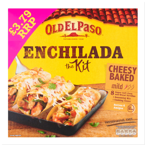 OLD EL PASO CHEESY BAKED ENCHILADA DINNER KIT PMP £3.79 663G