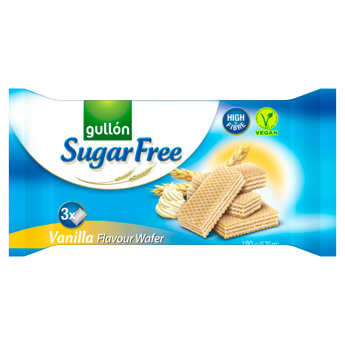 GULLON SUGAR FREE VANILLA CREME FILLED WAFER 180G