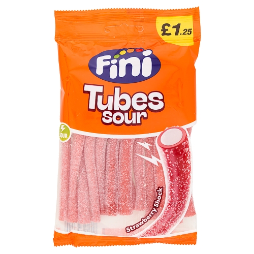 FINI STRAWBERRY SHOCK TUBES SOUR PMP £1.25 140G
