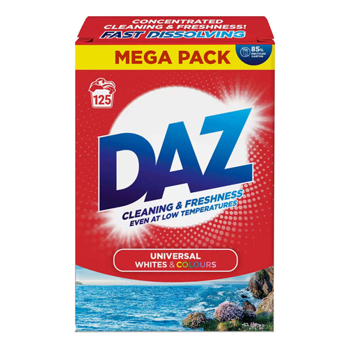 DAZ POWDER LAUNDRY DETERGENT WHITES & COLOURS 125W 6.25KG
