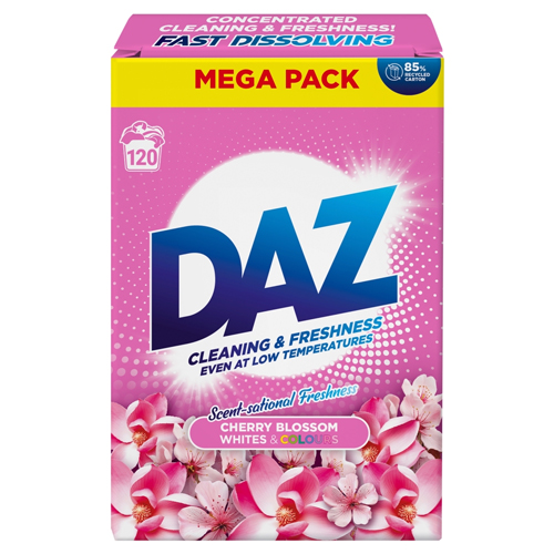 DAZ POWDER LAUNDRY DETERGENT WHITES & COLOURS  120 W CHERRY BLOSSOM 6KG