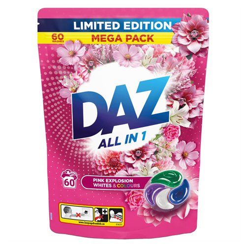 DAZ ALL-IN-1 LAUNDRY PODS PINK EXPLOSION LIMITED EDITION  60W