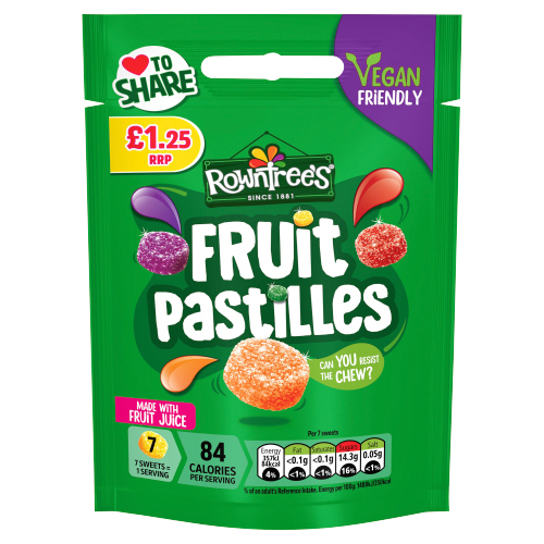 ROWNTREE'S FRUIT PASTILLES POUCH PM £1.25 114G