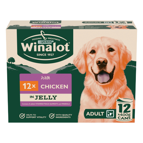 WINALOT CLASSICS MIXED IN JELLY CHICKEN WET DOG FOOD 400G