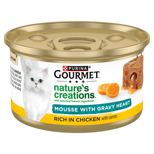GOURMET NATURE'S CREATIONS GRAVY HEART CHICKEN WET CAT FOOD 85G