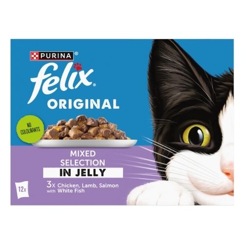 FELIX ORIGINAL MIXED SELECTION IN JELLY WET CAT FOOD 12PK 85G