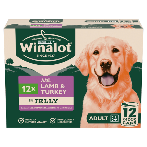 WINALOT CLASSICS MIXED IN JELLY LAMB & TURKEY WET DOG FOOD 400G