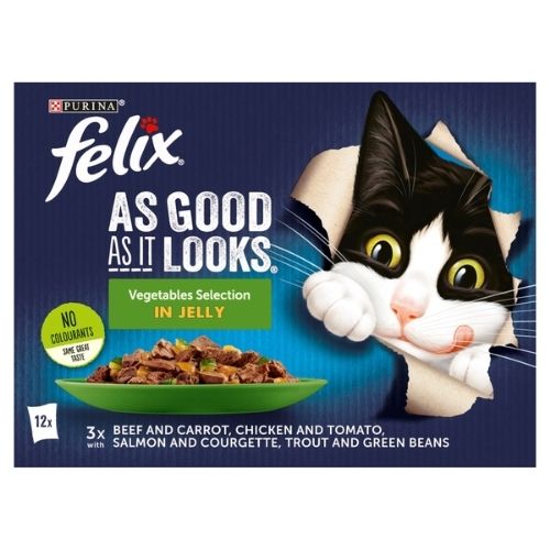 FELIX AGAIL FAVOURITES WITH VEG WET CAT FOOD 12PK 85G