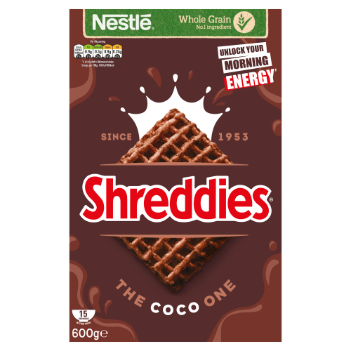 SHREDDIES COCO CHOCOLATE MALTED WHEATS BREAKFAST CEREAL 600G
