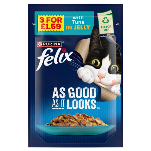 FELIX AGAIL TUNA IN JELLY WET CAT FOOD  PMP £1.59 85G