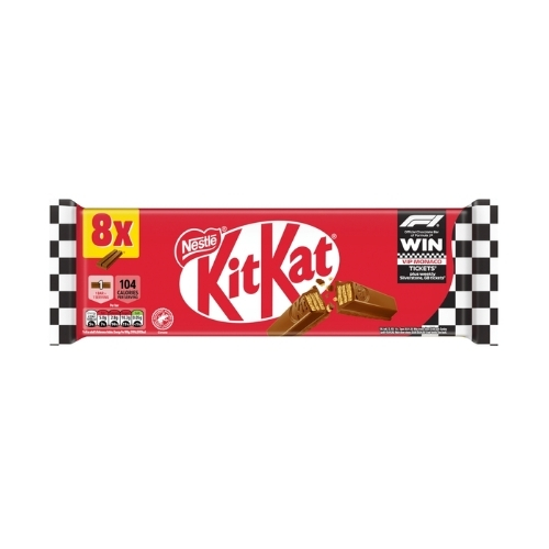KITKAT 2 FINGER MILK CHOCOLATE BISCUIT BAR 8PK 165.6G
