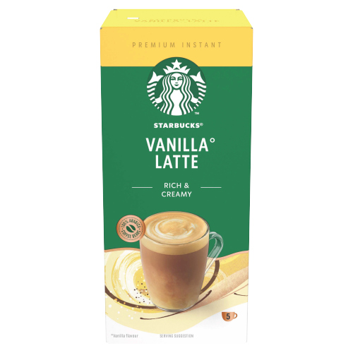 STARBUCKS VANILLA LATTE INSTANT COFFEE 5SAC 107.5G